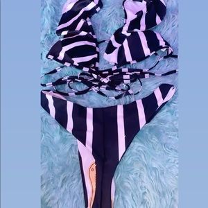 Striped bikini set